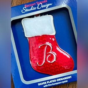 Letter “B” Red Stocking Ornament 🆕